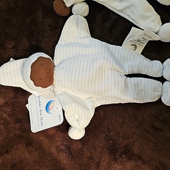 Lot of 3 - UNDER THE NILE 3 organic cotton baby buddies dark skin tone nwt - Picture 2 of 16